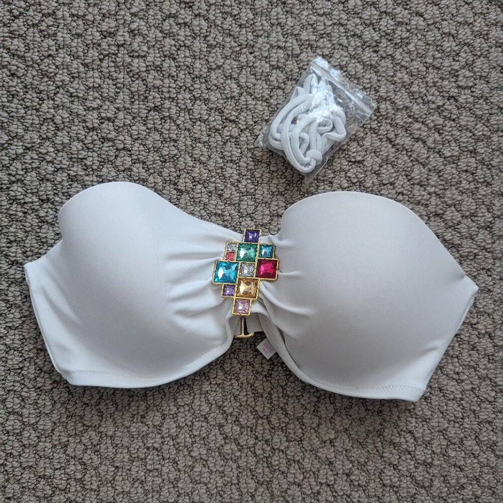 Victoria's secret Swim Padded Underwire Bikini top White 36D